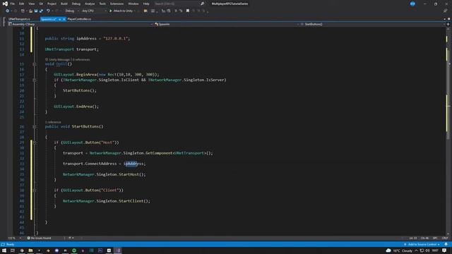 Unity 2021.1 - MLAPI IP ADDRESS INPUT FIELD смотреть онлайн