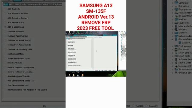 2023 SAMSUNG A13 SM-135F FRP REMOVE BY ANDROID UTILITY tool FREE FREE смотреть онлайн