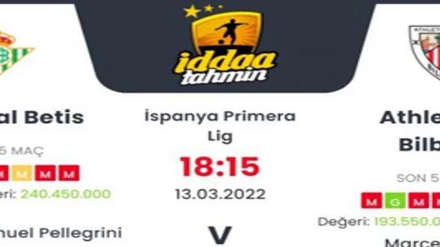 Real Betis Athletic Bilbao İddaa Tahminleri 13 Mart 2022 #iddaa смотреть онлайн