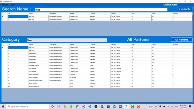 Parfum Application Windows Forms, MsSQL and Entity Framework. User Panel. смотреть онлайн