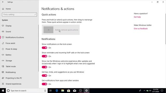 How to Add or Remove Quick Actions in Action Center in Windows 10 смотреть онлайн
