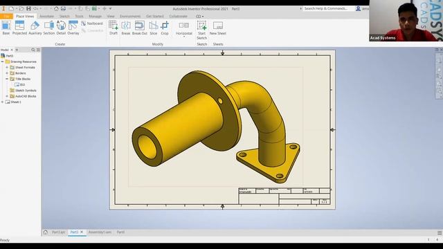 Acad Systems 3D Drawing with Inventor 2021 смотреть онлайн