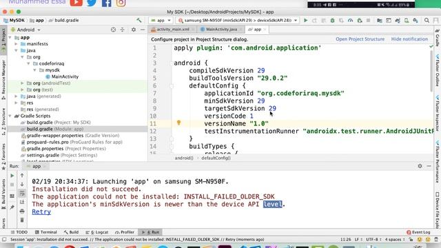 109 Android Studio and minSdkVersion , targetSdkVersion and compileSdkVersion смотреть онлайн