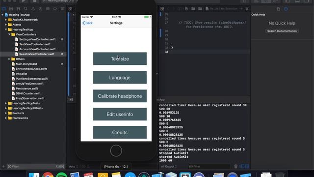 IOS Project - Hearingtestapp