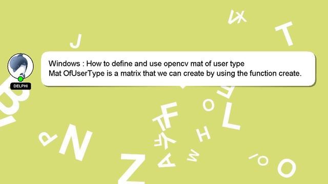 Windows : How to define and use opencv mat of user type смотреть онлайн
