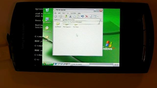 Windows on Android Xperia Neo phone with Qemu смотреть онлайн