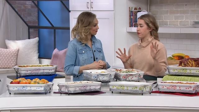 Cook's Essentials Alexandria 9x13 Ceramic Baker with Metal Rack on QVC смотреть онлайн