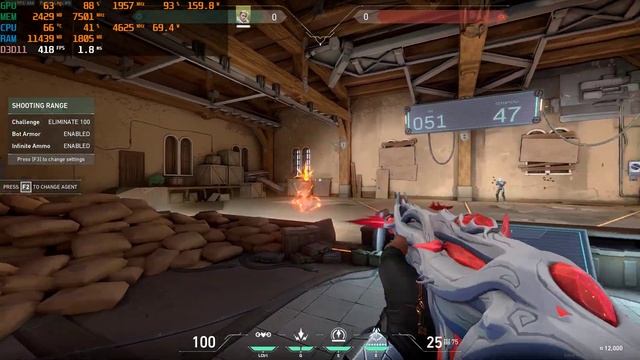VALORANT : RTX 3060 12 GB + Ryzen 5700X : HIGH + EFFECTS ON : 100 BOTS 1 смотреть онлайн