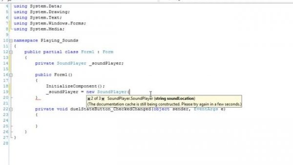 Play Sounds in Windows Forms App (C# .NET)