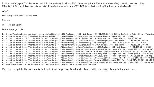 Ubuntu: apt-get update error after dpkg --add-architecture i386 смотреть онлайн