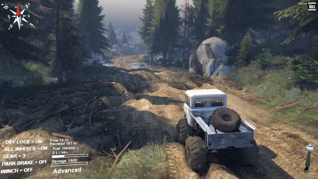 SpinTires: Trying out the Blackwater Modded Map (offroad simulator) смотреть онлайн
