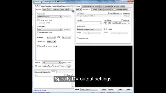 Video Capture SDK / SDK .Net - DV output смотреть онлайн