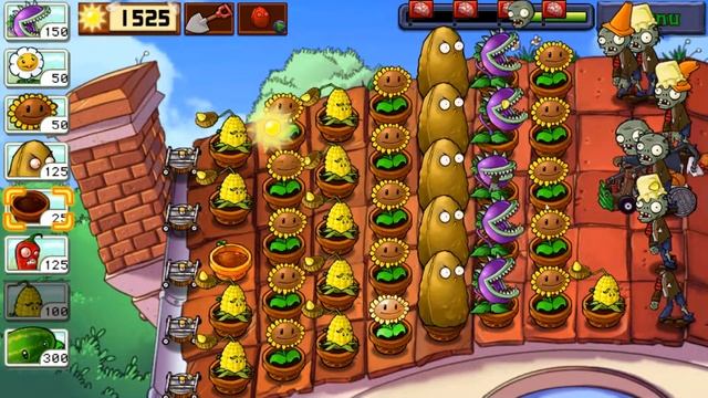 Plants vs. Zombies - Level 7 - Roof - Adventure 2 - Android Gameplay смотреть онлайн