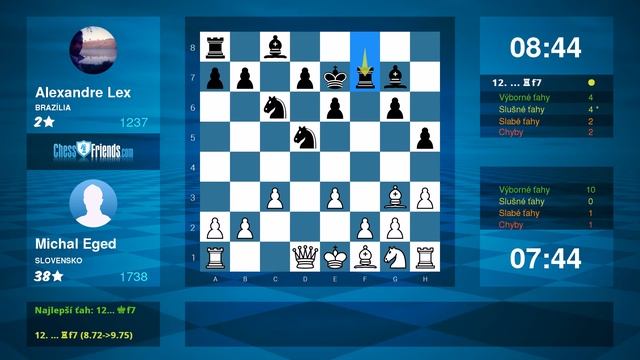 Chess Game Analysis: Michal Eged - Alexandre Lex : 1-0 (By ChessFriends.com) смотреть онлайн