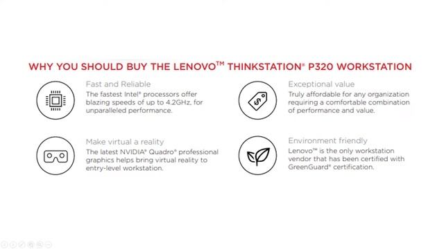 Lenovo 30BH003CUS | ThinkStation P320 смотреть онлайн