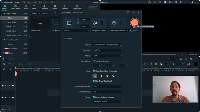How to record computer screen and camera same time in Filmora 11 | Screen and Webcam recording смотреть онлайн