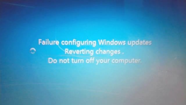 FAILURE CONFIGURING WINDOWS UPDATES REVERTING CHANGES.DO NOT TuRN OFF YOUR COMPUTER.HELP ME. смотреть онлайн