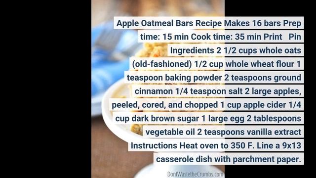 Apple Oatmeal Bars: Make This a Fall Favorite смотреть онлайн