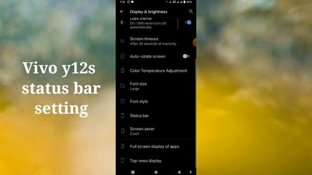 vivo y12s status Bar setting How to use смотреть онлайн