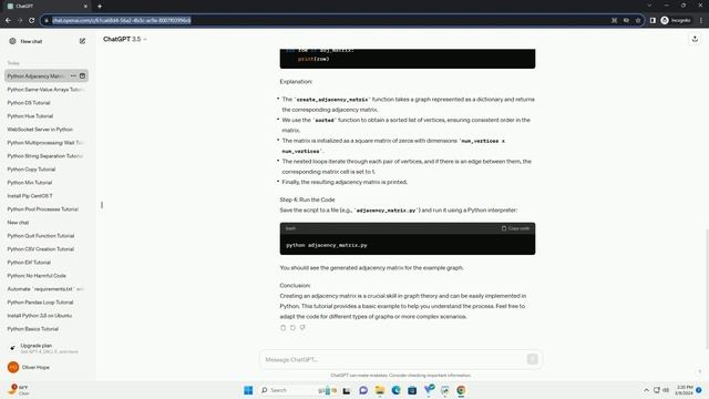 python create adjacency matrix смотреть онлайн