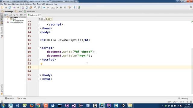 JavaScript - Writing our first JS script using write() method смотреть онлайн