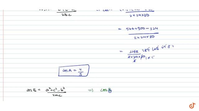 In a ` Delta A B C ,`
prove the following :If `a=18 ,\ b=24 ,\ c=30`
, find `cos A ,\ cos B\ a смотреть онлайн