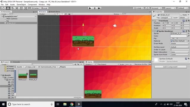 Tutorial 2# || Adding Assets Into Scene Window || Unity 2D Game Development Creepy cat смотреть онлайн