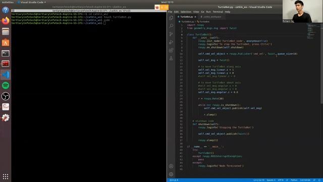 Motion Control on TurtleBot3 Burger using ROS Topic Communication смотреть онлайн