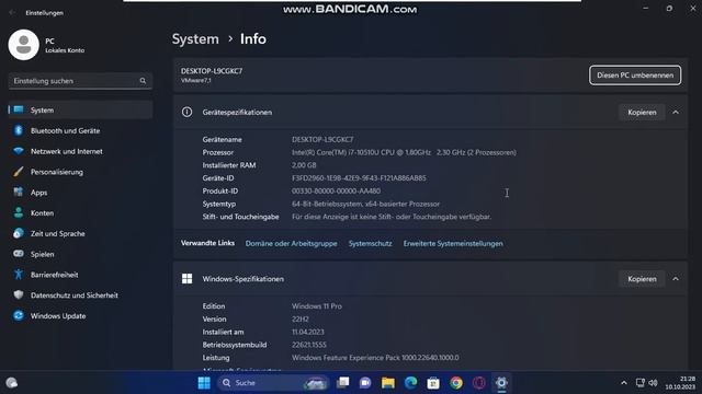 Windows 11 Pro 22h2 2022 German version build 22621 en virtual machine parte 1 смотреть онлайн