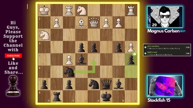 Stockfish 15 vs Magnus Carlsen || Brutal Attack with the Sicilian Defense!!! смотреть онлайн