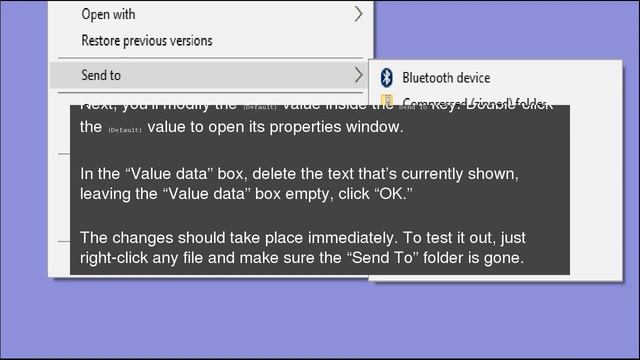 How to Remove the “Send To” Menu from Windows’ Context Menu смотреть онлайн