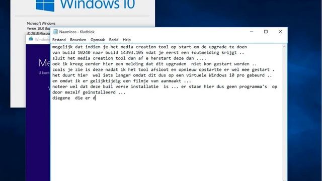 upgrade build10240 naar build 14393 105 deel 1via het Media creation tool смотреть онлайн