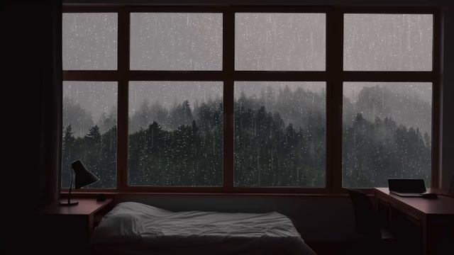 Beautiful Rain 🌧️🌧️🌧️ Outside the Windows helps you Relax Instantly | ASMR White Noise Music смотреть онлайн