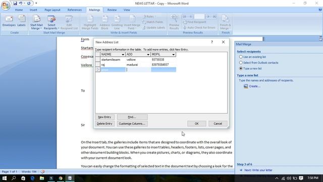 Mail Merge in Microsoft Office Word 2007 #coaexam #startamilexam смотреть онлайн