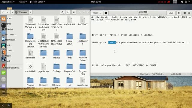 how to share files windows to kali linux on dual boot in a easy method смотреть онлайн