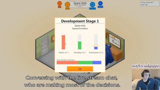 Sodapoppin & Stream Game Dev Tycoon - Space AIDS