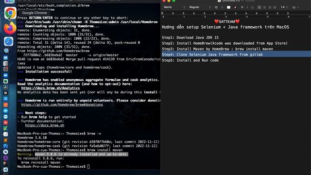 SATTEAM - Hướng dẫn setup Selenium Java framework trên MacOS смотреть онлайн