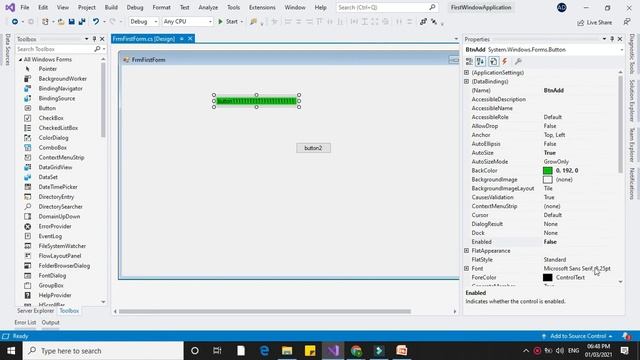 Button Control in C# Window Application смотреть онлайн