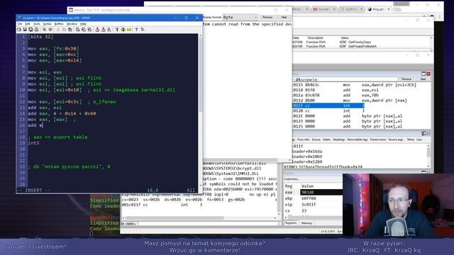 Gynvael's Livestream #30: GetProcAddress w assemblerze смотреть онлайн