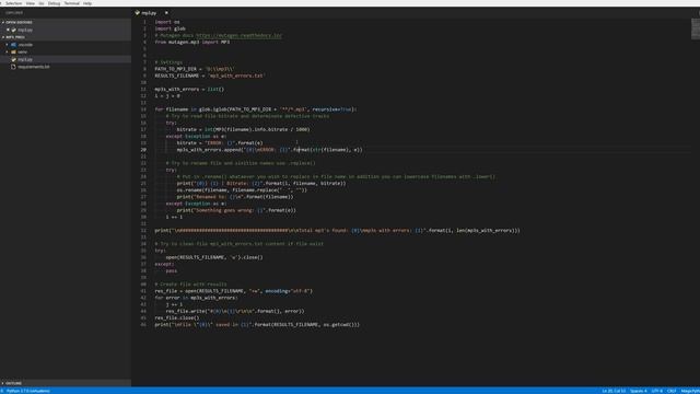 Поиск поврежденных .mp3 файлов с помощью Python 3.x смотреть онлайн