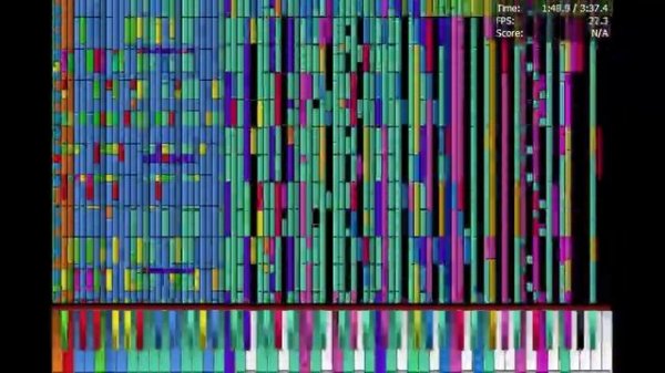 [Black MIDI] Piano From Above - Bad Apple!! 88 keys 2.43 Million | NO LAG