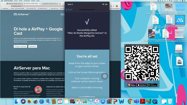 Quick Time Player, AirServer y Apowemirror para duplicar pantalla del móvil con audio en escritorio смотреть онлайн