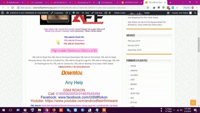 iTEL A44 Air Flash File (L5502) 8.1 Oreo New Customer Care Firmware смотреть онлайн