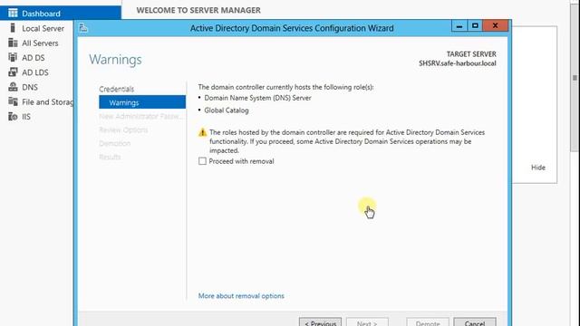 How to demote remove a domain controller in Windows 2012 смотреть онлайн