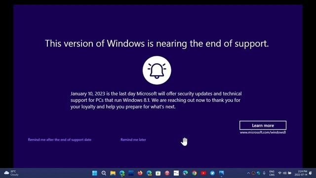 Windows 8.1 users now have a full screen end of support message смотреть онлайн