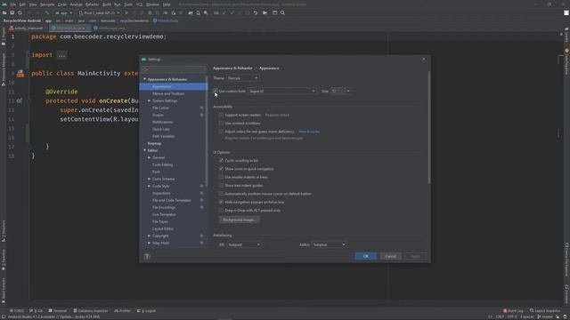 How to CHANGE Font and Theme of Android Studio || Bangla || Bee Coder смотреть онлайн