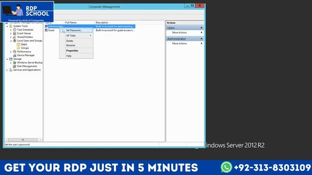 How To Change RDP Or VPS Windows Server 2012 Password By RDP School ( RDP X Cloud )