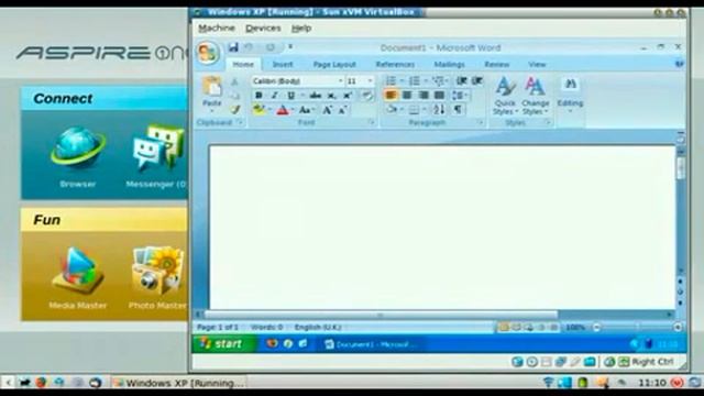 Acer Aspire One running VirtualBox смотреть онлайн