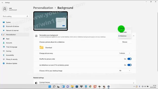 Windows 11 Home : How to set Wallpaper background as Picture смотреть онлайн