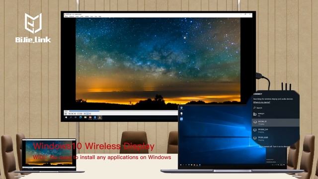 Miracast on Windows 10 to BiJie Meeting Box смотреть онлайн